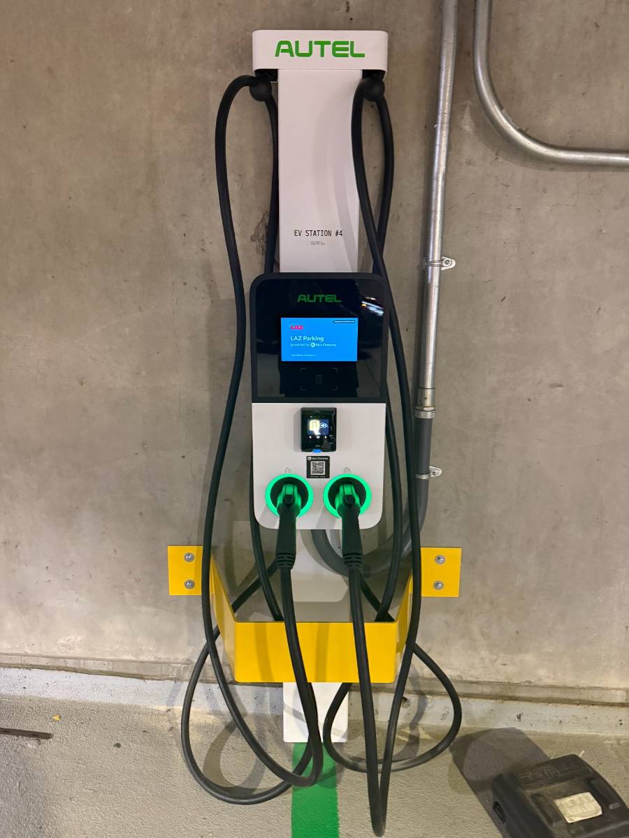 Parking garage EV charging installation